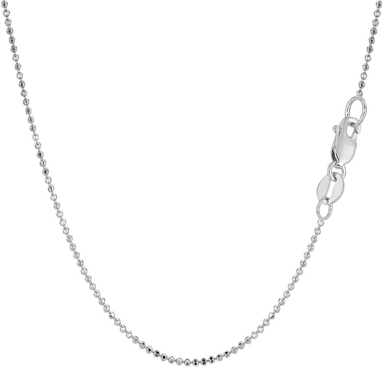 51068 14K WHITE GOLD 16” BEAD LINK CHAIN