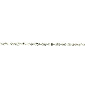 56002 14K WHITE GOLD 16" DIAMOND CUT ROPE CHAIN