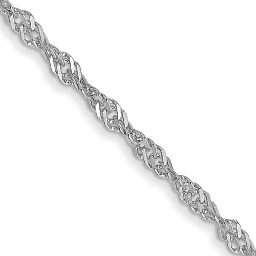 50060 14K WHITE GOLD 18" SINGAPORE LINK CHAIN