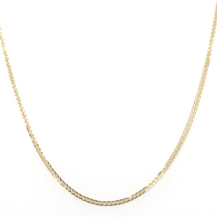 50016 14K YELLOW GOLD 18" WHEAT LINK CHAIN