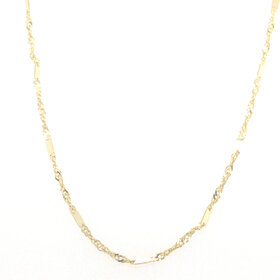 50022 14K YELLOW GOLD 20" SINGAPORE BAR LINK CHAIN