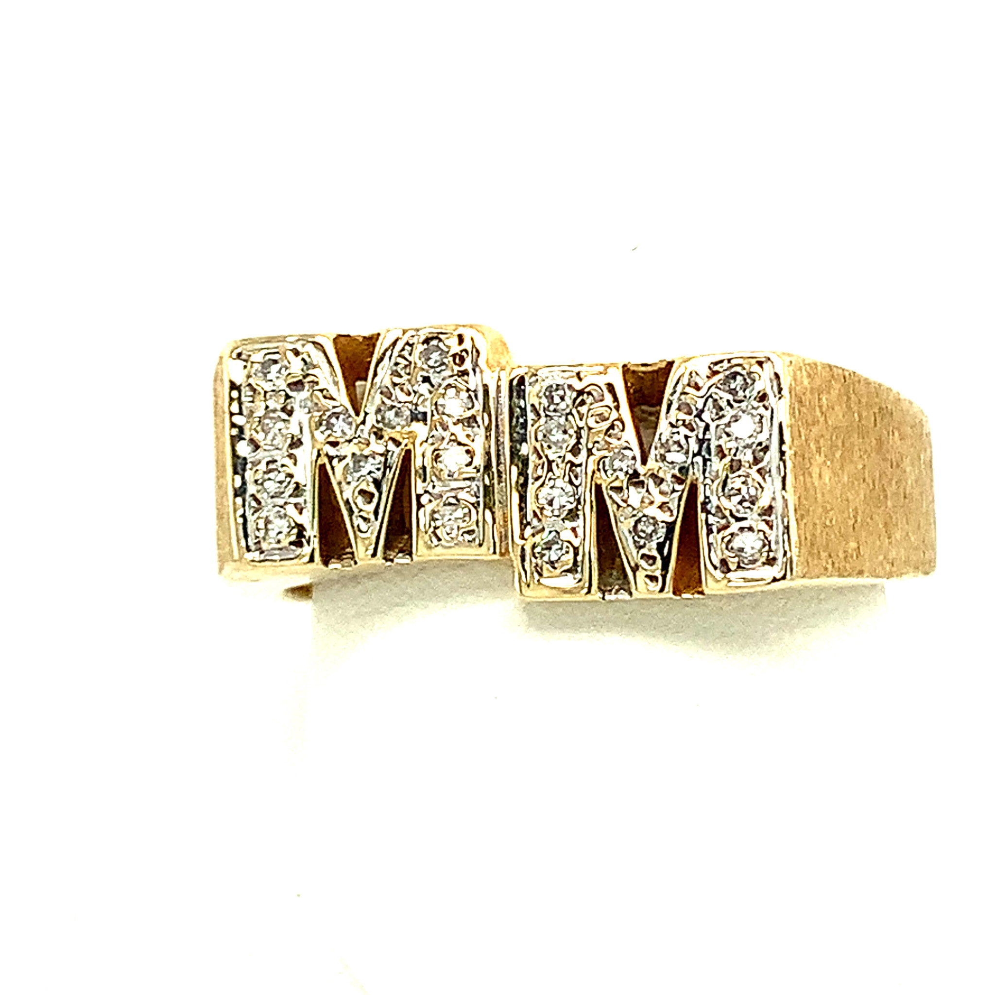 45217 14K YELLOW GOLD CUSTOM MADE MENS INITIAL RING MM