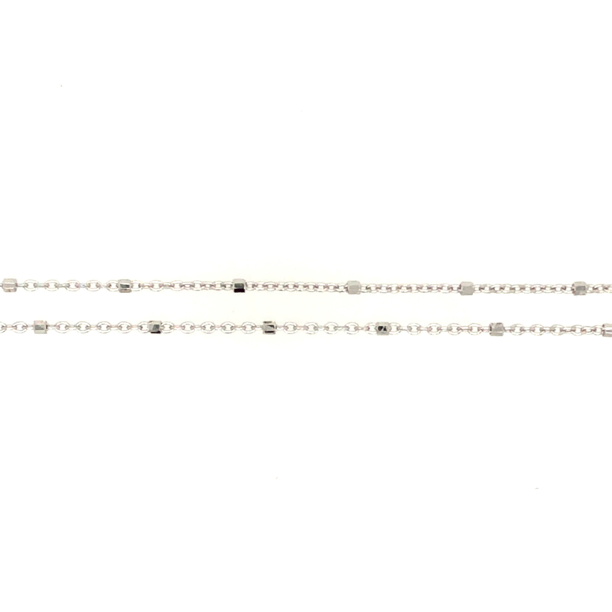 50029 14K WHITE GOLD 22’’ BEADED MIRROR LINK CHAIN