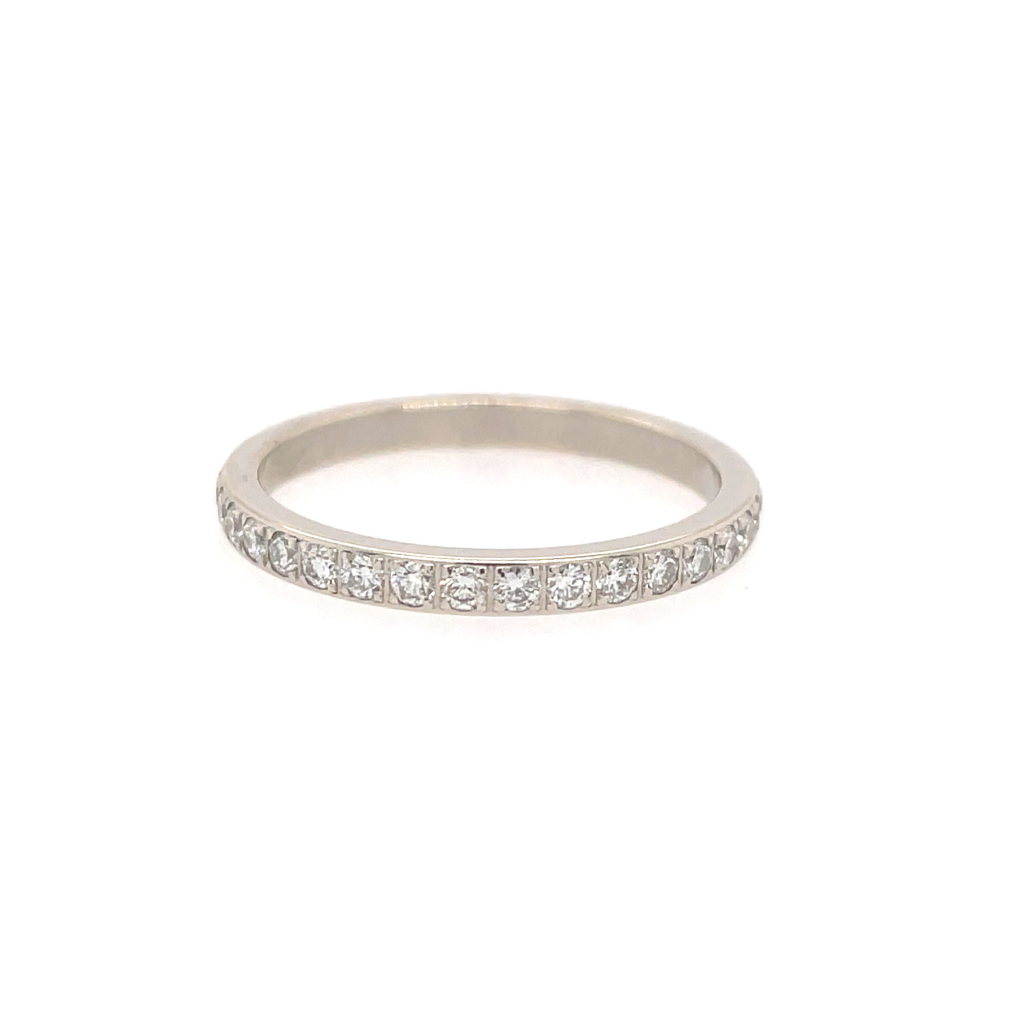 14K WHITE GOLD .66TCW DIAMOND PAVE SET ETERNITY WEDDING BAND