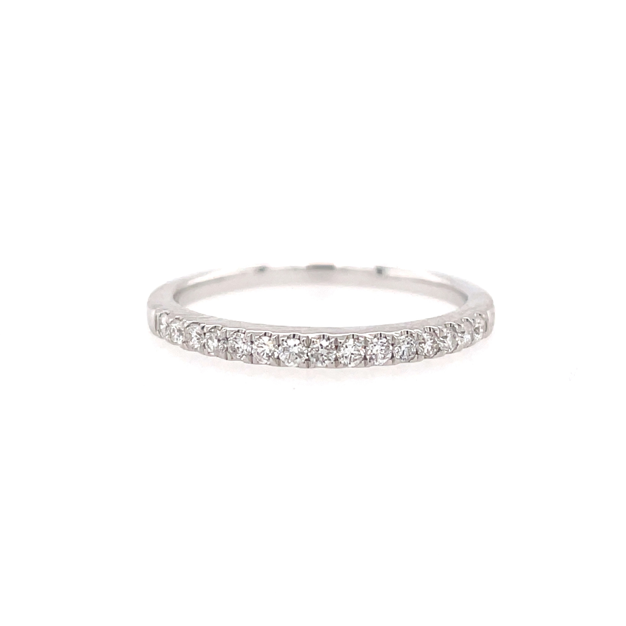14K WHITE GOLD .20TCW COMMON PRONG WEDDING BAND