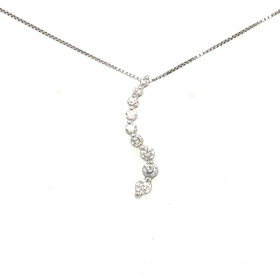 70052 14K WHITE GOLD .45CTW DIAMOND JOURNEY PENDANT SET