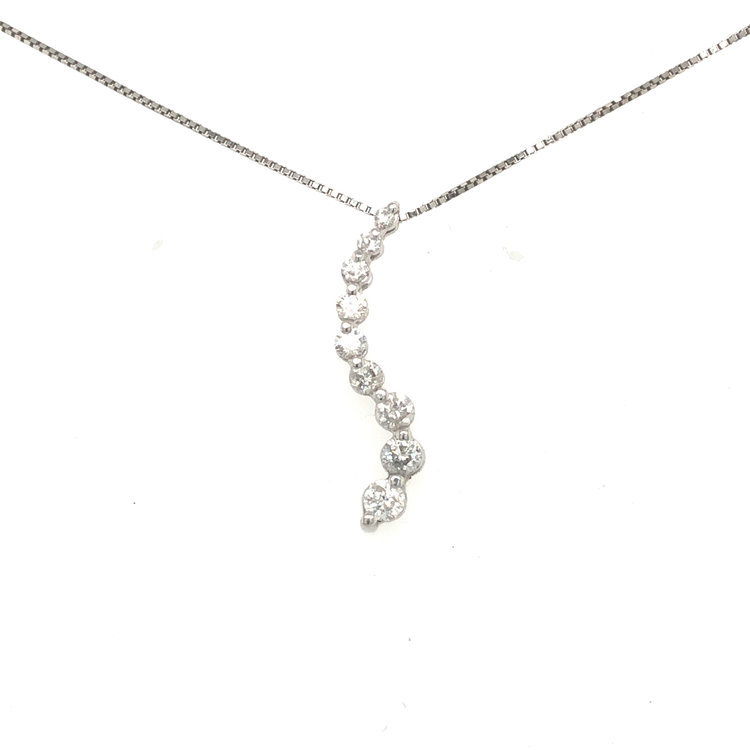 70052 14K WHITE GOLD .45CTW DIAMOND JOURNEY PENDANT SET