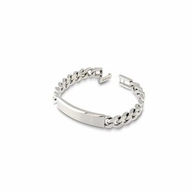 ITALGEM STAINLESS STEEL ID PLATE 9.4MM CURB LINK MENS BRACELET