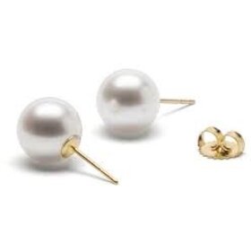 30290 14K YELLOW GOLD 6MM CULTURED PEARLS STUDS