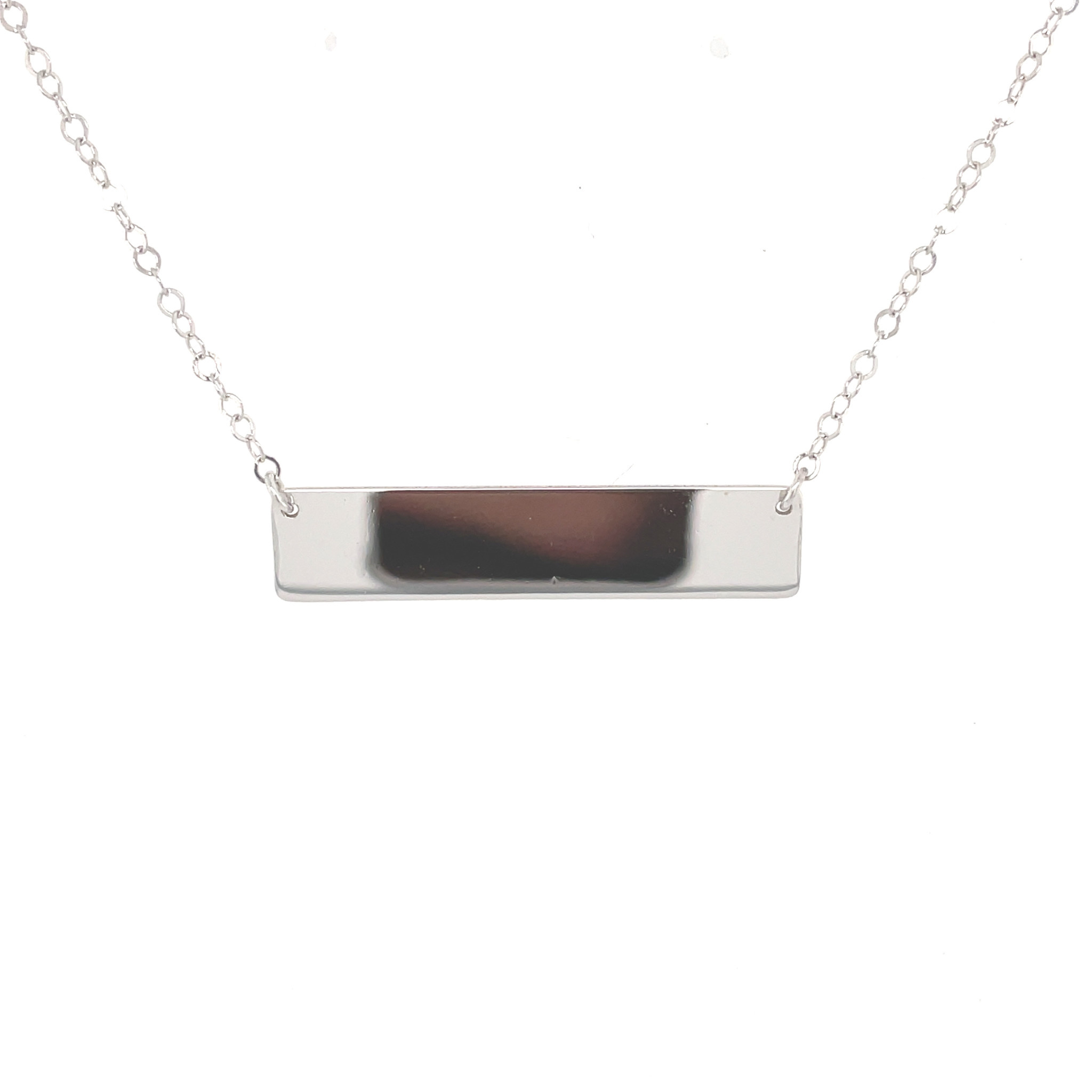 60117 14K WHITE GOLD ID BAR NECKPIECE 60117 14K WHITE GOLD ID BAR NECKPIECE