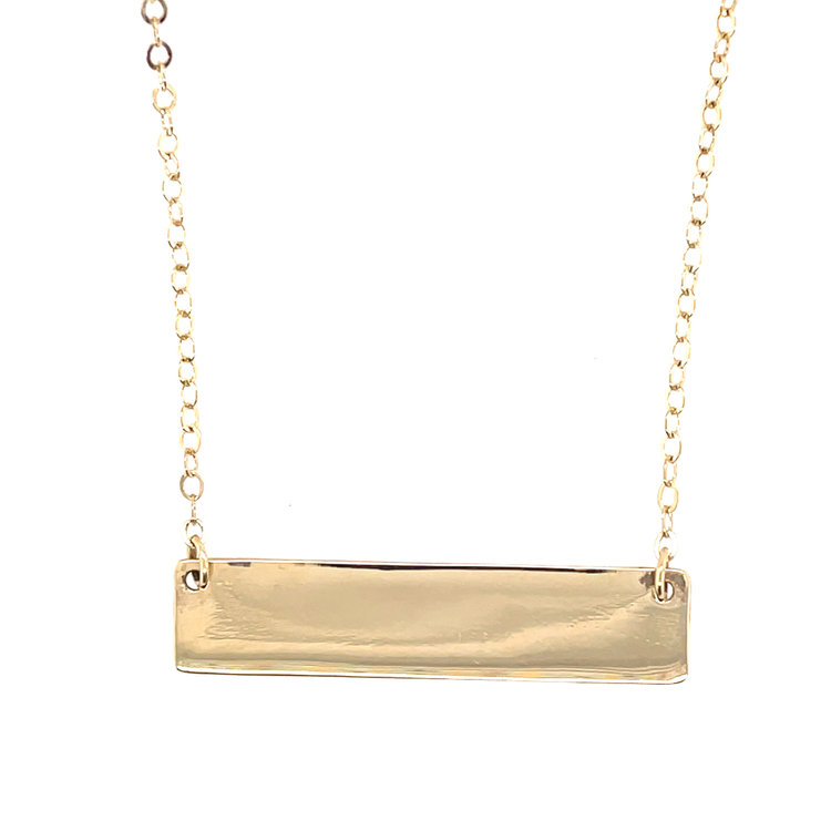 60151 14K YELLOW GOLD HIGH POLISH ID BAR NECKPIECE