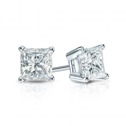 31402 14K WHITE GOLD .50TCW G COLOR PRINCESS CUT DIAMOND STUDS