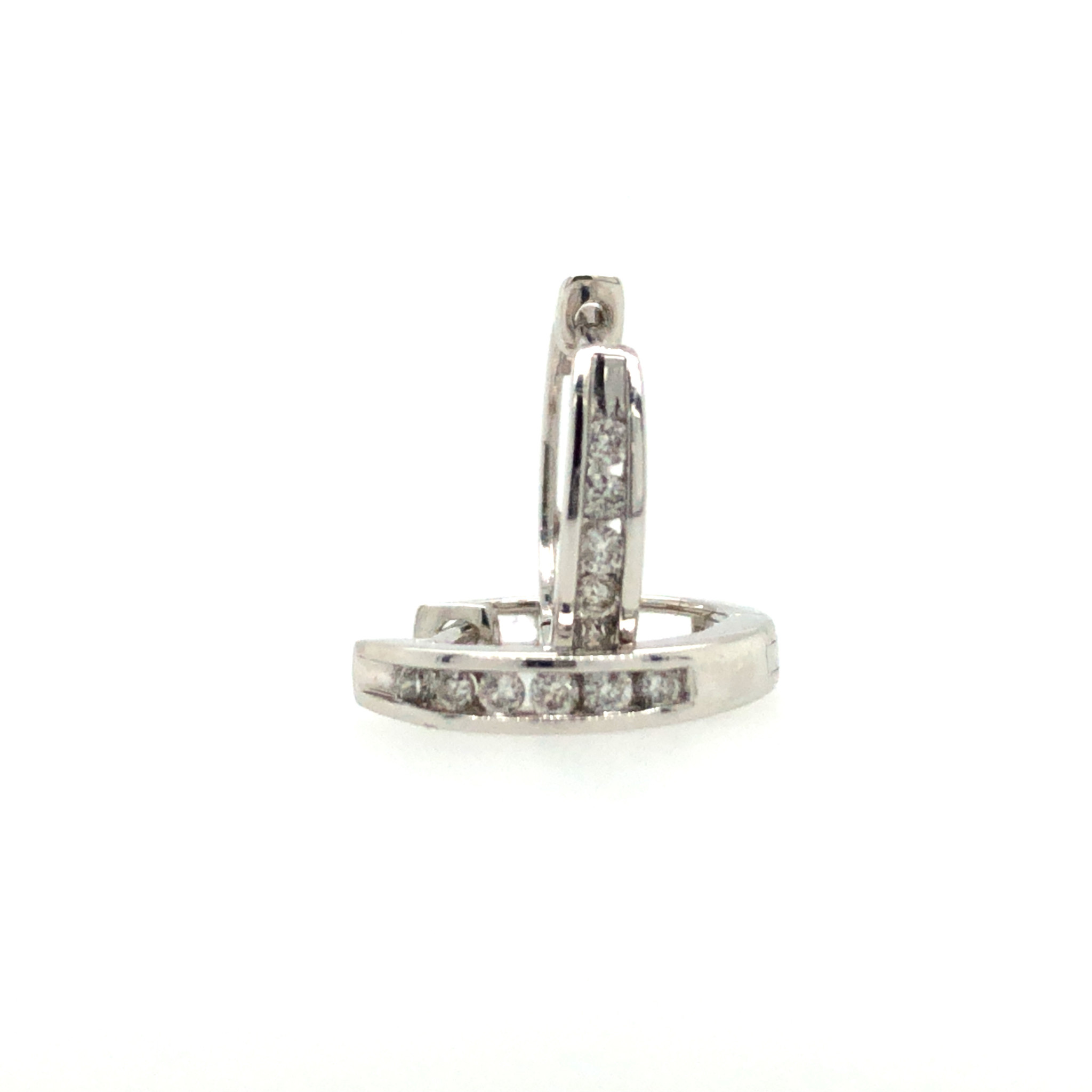 31125 14K WHITE GOLD .12TCW DIAMOND CHANNEL SET HUGGIES