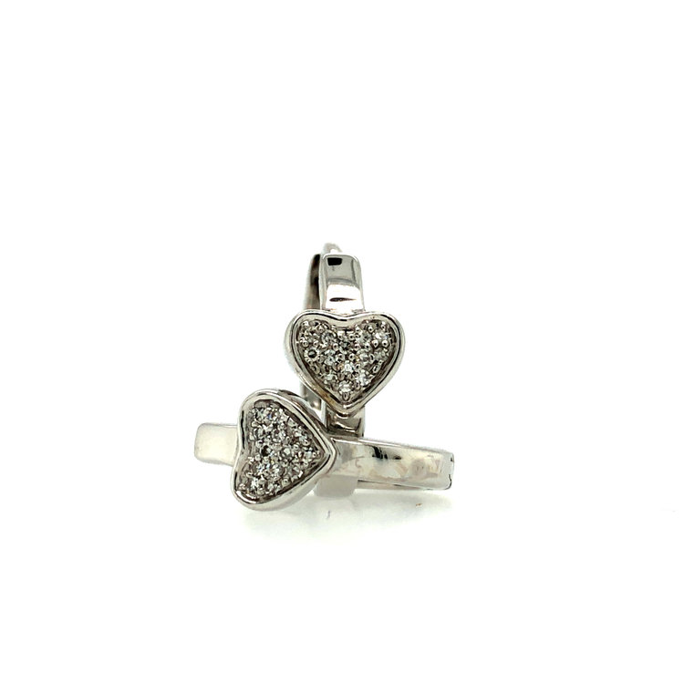 31847 14K WHITE GOLD .08TCW DIAMOND HEART HUGGIES