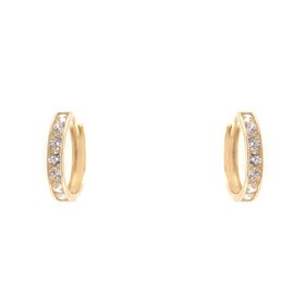 30130 14K YELLOW GOLD CHANNEL SET ROUND CUBIC ZIRCONIA HUGGIES 0.5’’ 2.5mm