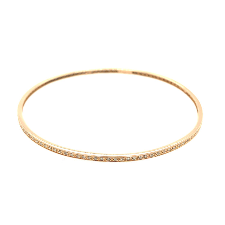 20366 14K ROSE GOLD .50TCW BEAD SET BANGLE BRACELET