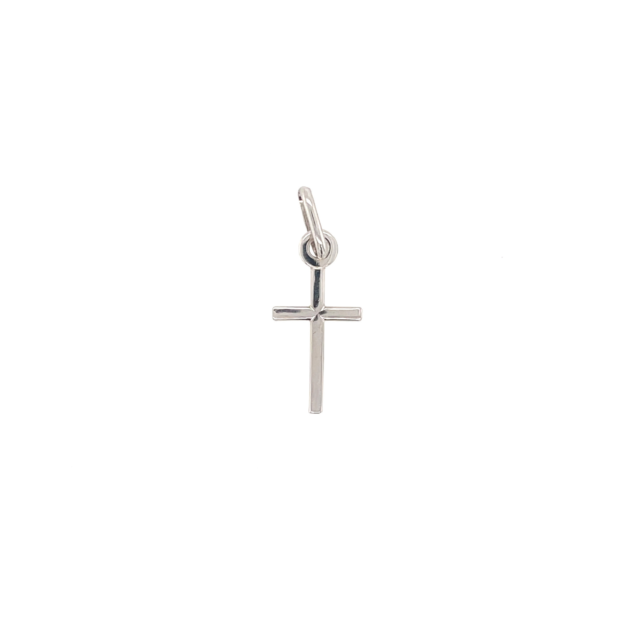770131 14K WHITE GOLD FLAT HIGH POLISH CROSS