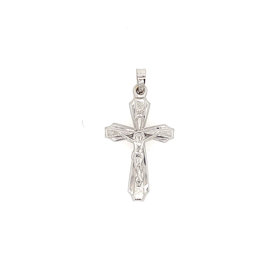 77501 14K WHITE GOLD MATTE & HIGH POLISH CRUCIFIX