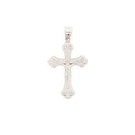77145 14K WHITE GOLD ANTIQUE STYLE CRUCIFIX