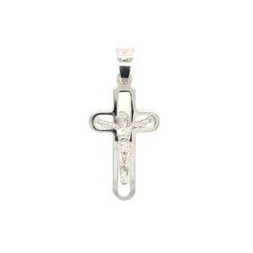 77045 14K WHITE GOLD OPEN CUTOUT CRUCIFIX