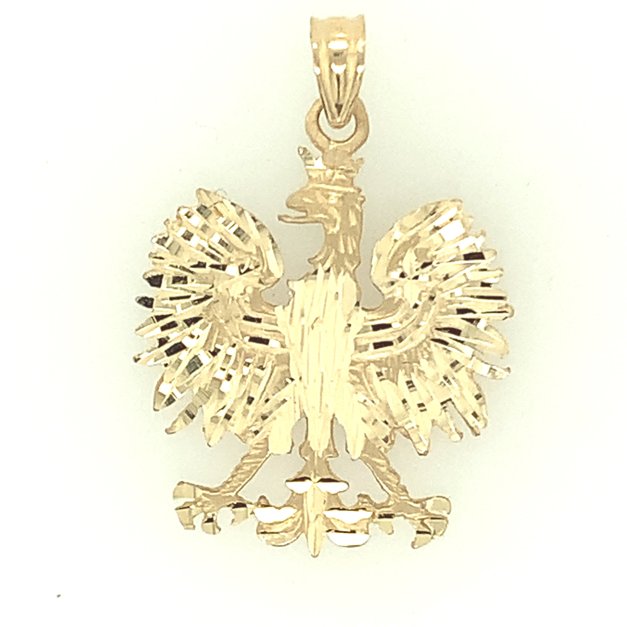 78018 14K YELLOW GOLD DIAMOND CUT POLISH EAGLE 1’’ CHARM
