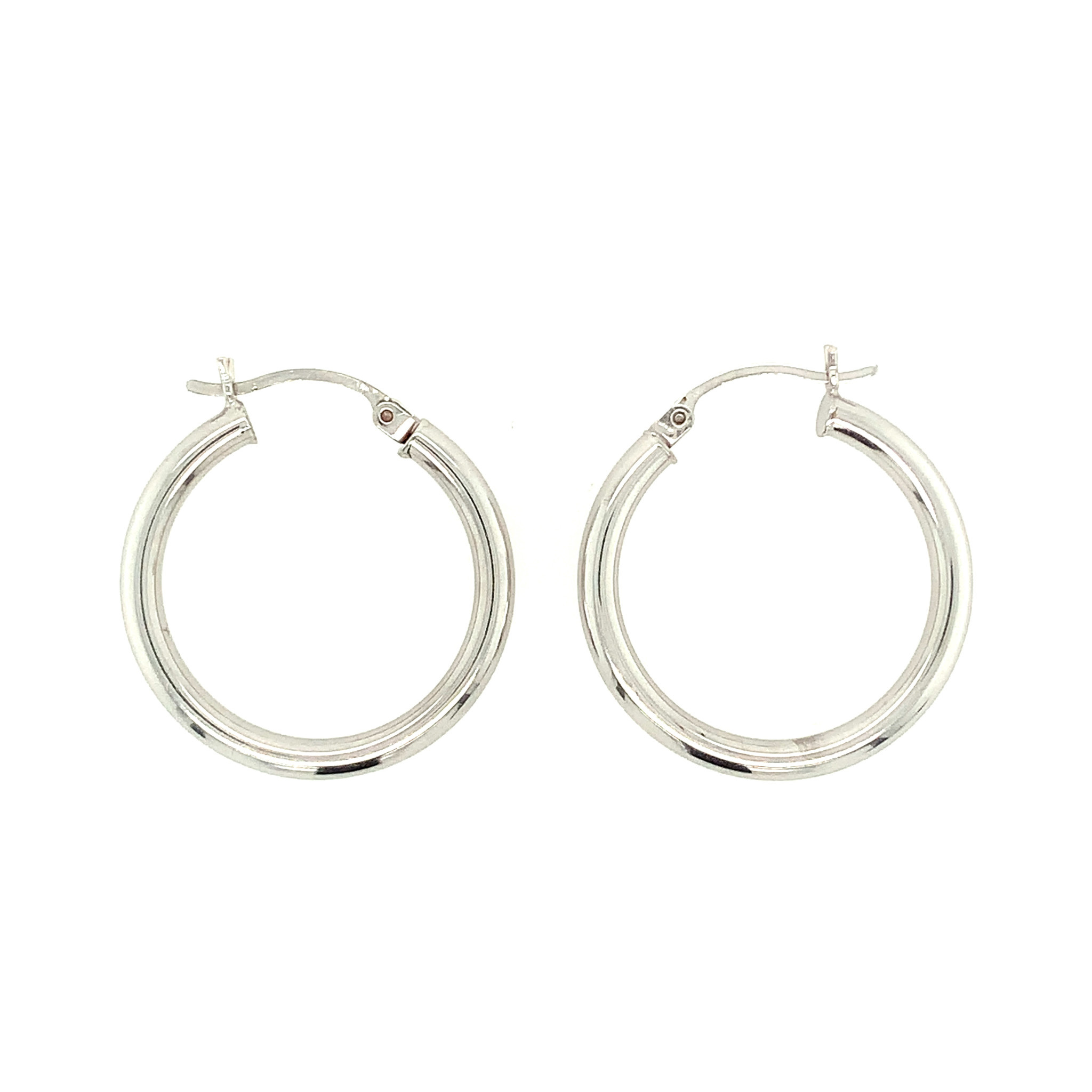 30346 14K WHITE GOLD SMALL PLAIN HOOPS