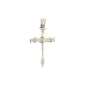 77161 14K WHITE GOLD 3 NAIL UNIQUE DESIGN CROSS