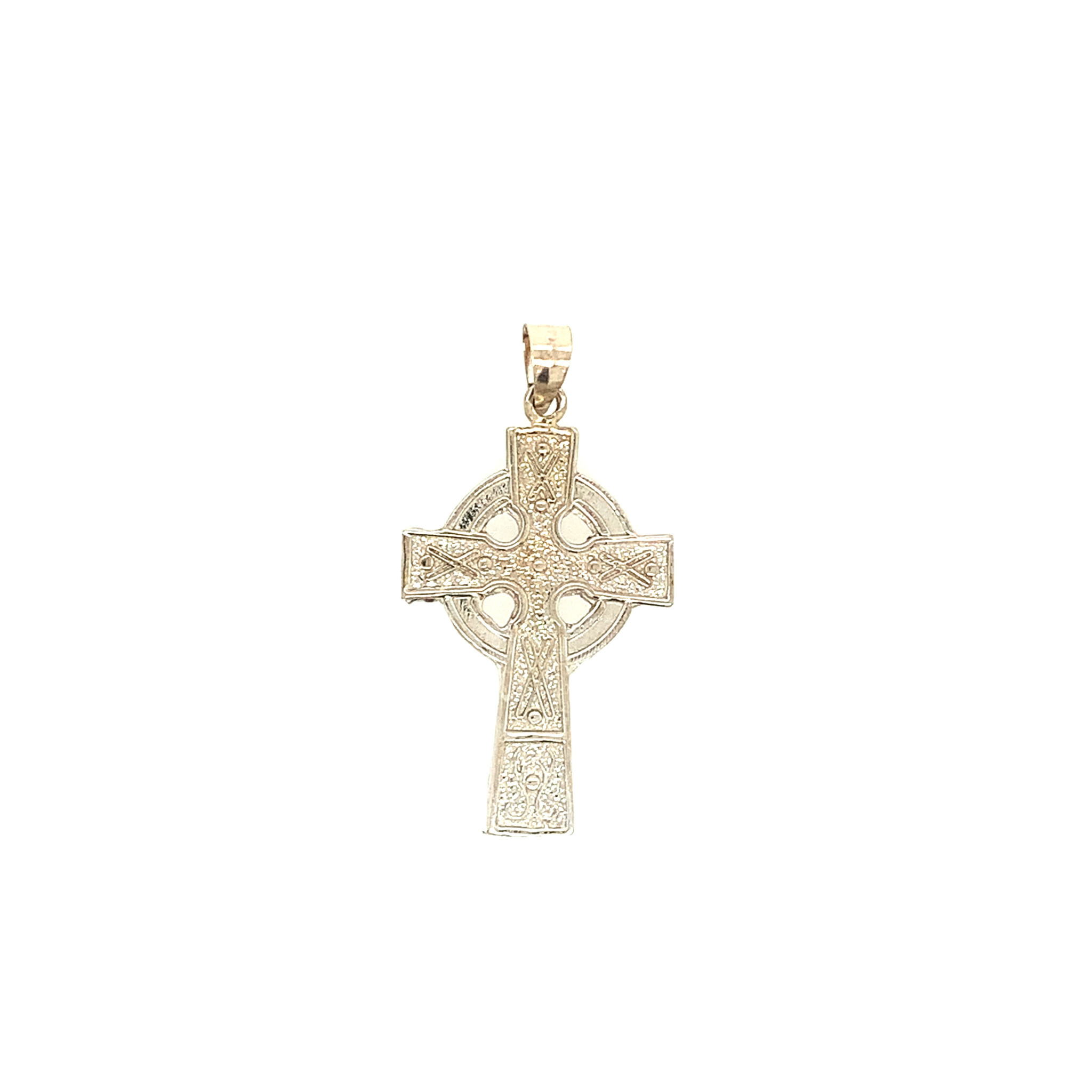 77488 14K WHITE GOLD 1" CELTIC DESIGN CROSS