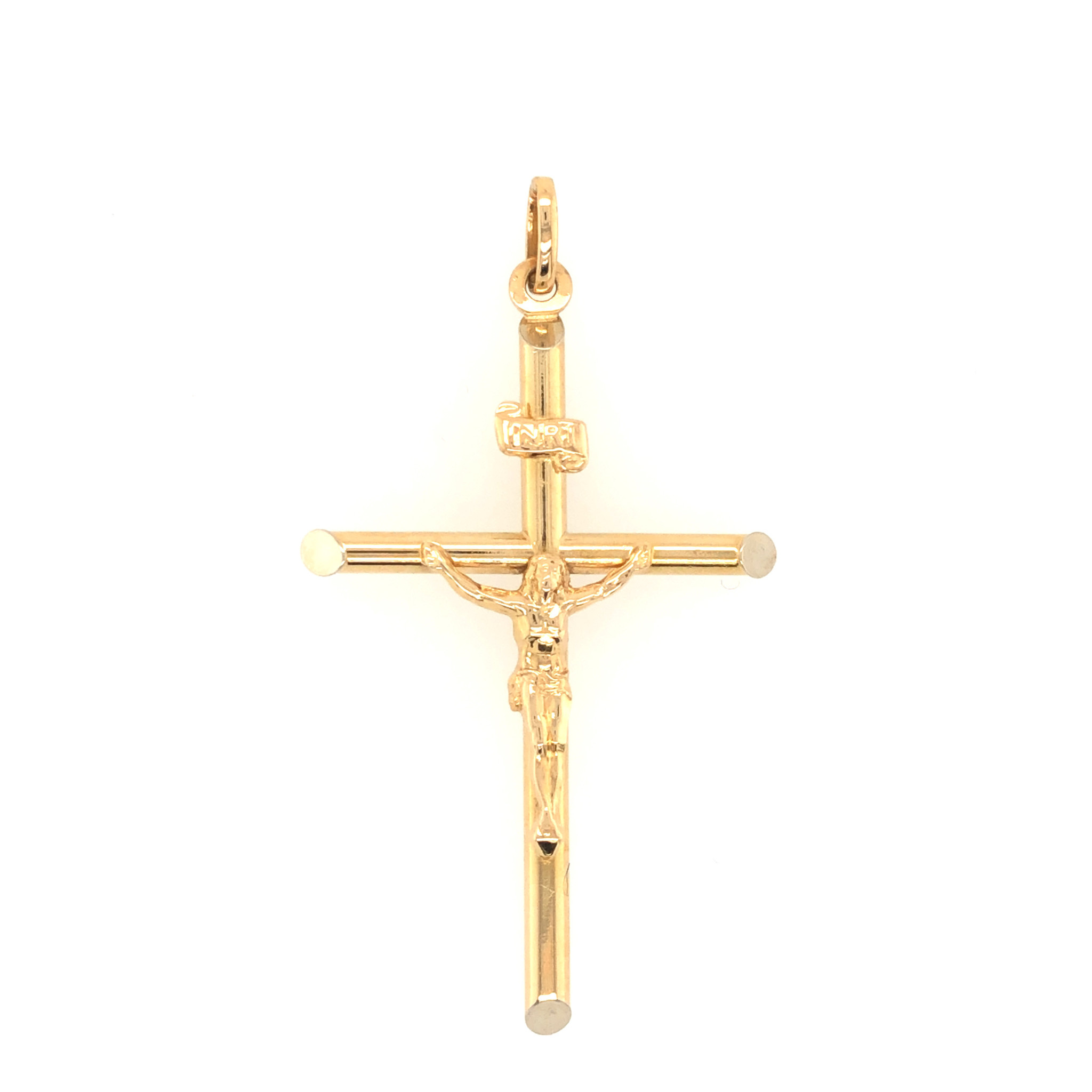 77880 18K YELLOW GOLD TRADITIONAL CRUCIFIX 2"