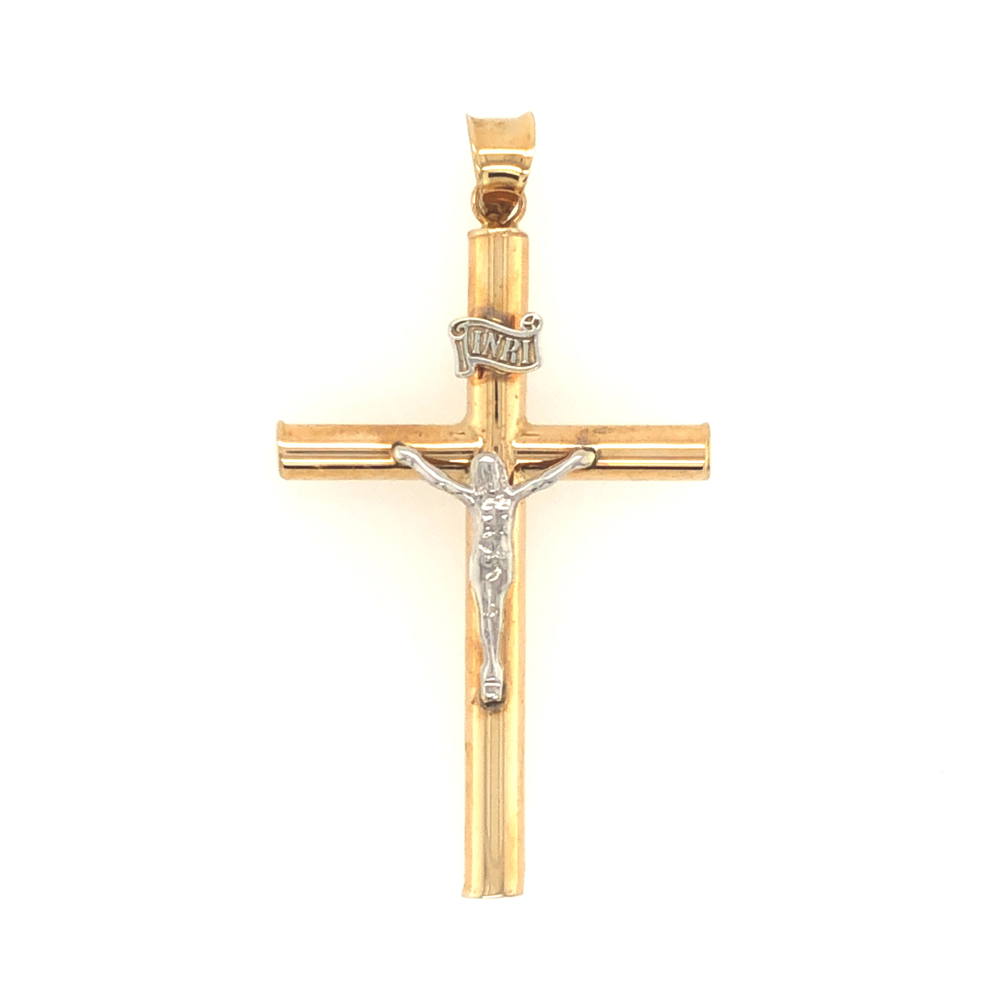 77428 14K 2 TONE TRADITIONAL CRUCIFIX 1.7''