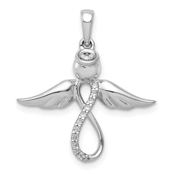 78003 14K WHITE GOLD DIAMOND INFINITY ANGEL CHARM