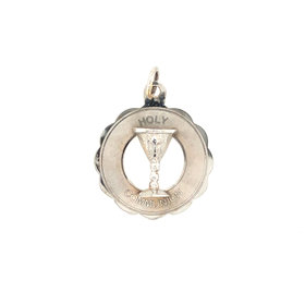 77259 14K WHITE GOLD HOLY COMMUNION ROUND MEDAL