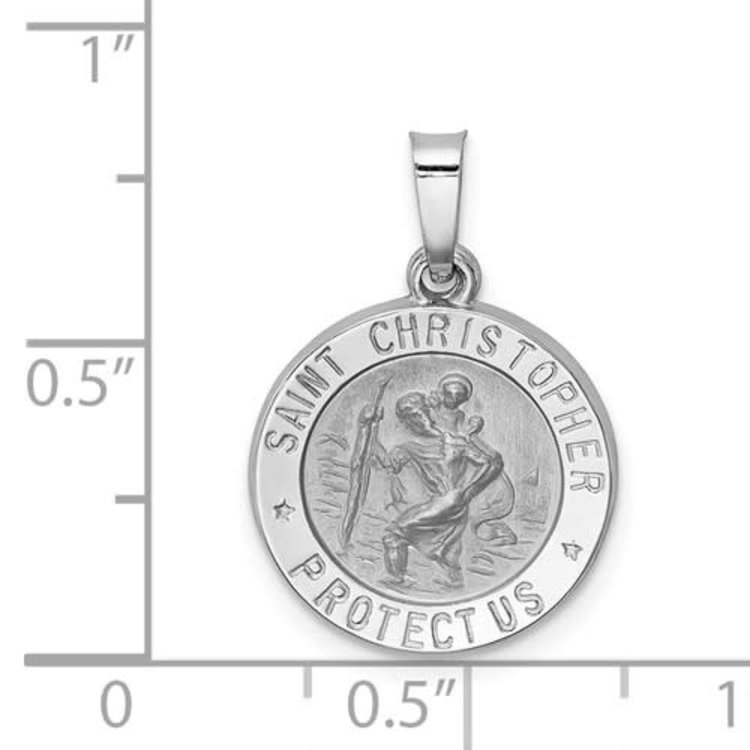 77814 14K WHITE GOLD SAINT CHRISTOPHER MEDAL