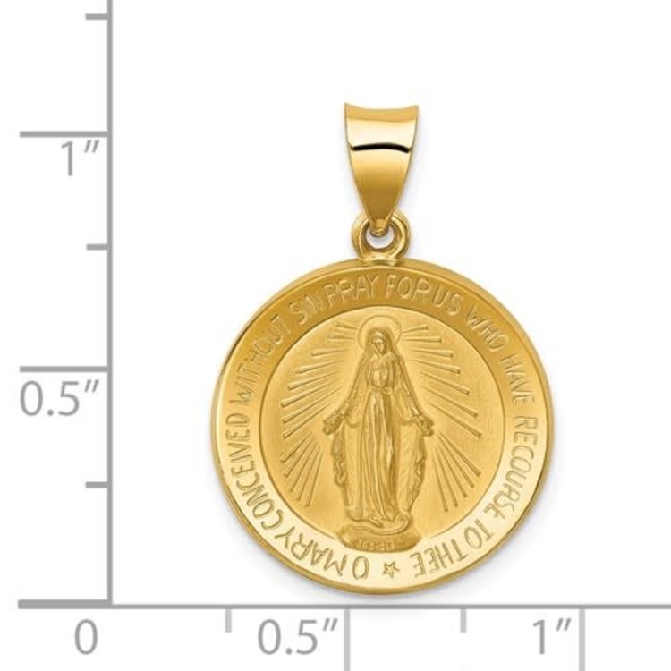 77697 14K YELLOW GOLD 18.75MM ROUND MIRACULOUS MEDAL