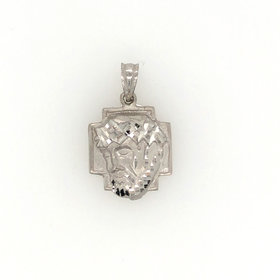 77524 14K WHITE GOLD CHRIST HEAD CHARM 15MM
