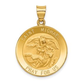 77852 14K YELLOW GOLD SAINT MICHAEL MEDAL