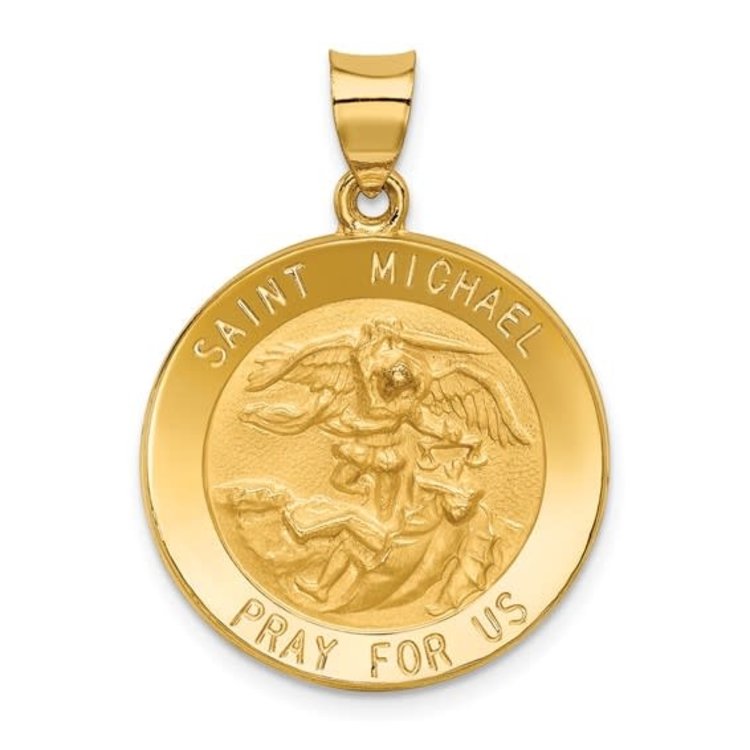 77852 14K YELLOW GOLD SAINT MICHAEL MEDAL