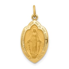 77092 14K YELLOW GOLD MIRACULOUS SOLID BADGE MEDAL