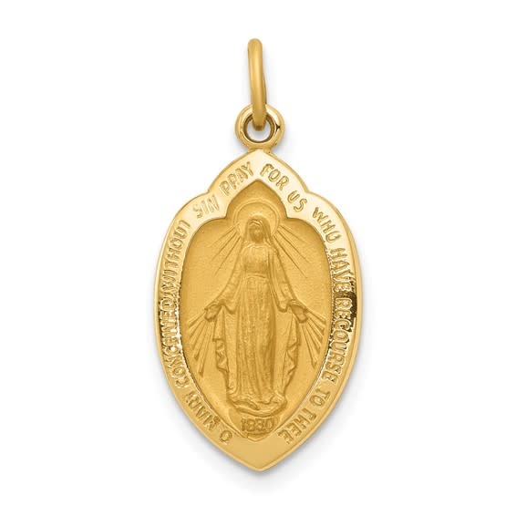 77092 14K YELLOW GOLD MIRACULOUS SOLID MEDAL