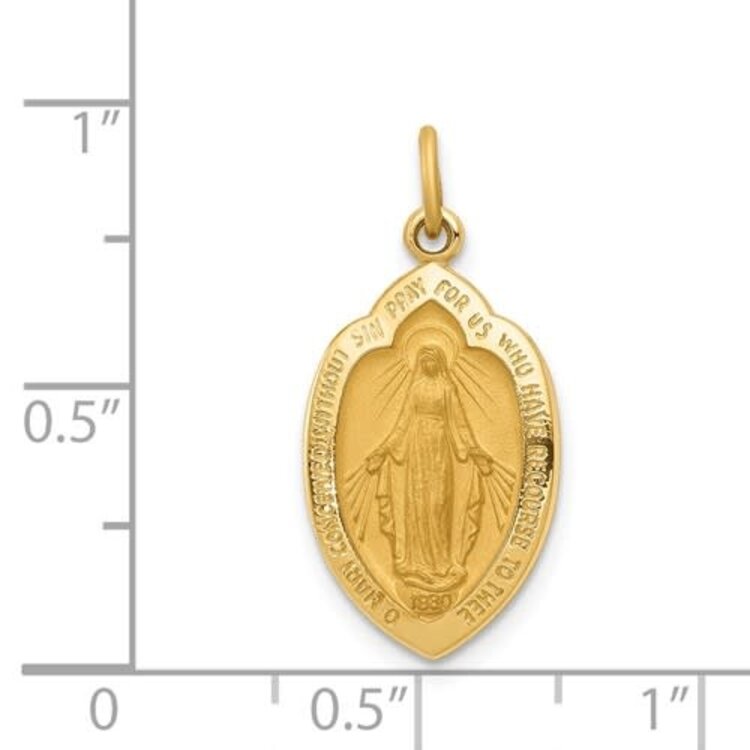 77092 14K YELLOW GOLD MIRACULOUS SOLID BADGE MEDAL
