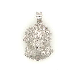 77174 14K WHITE GOLD  CHRIST HEAD CHARM 1’’