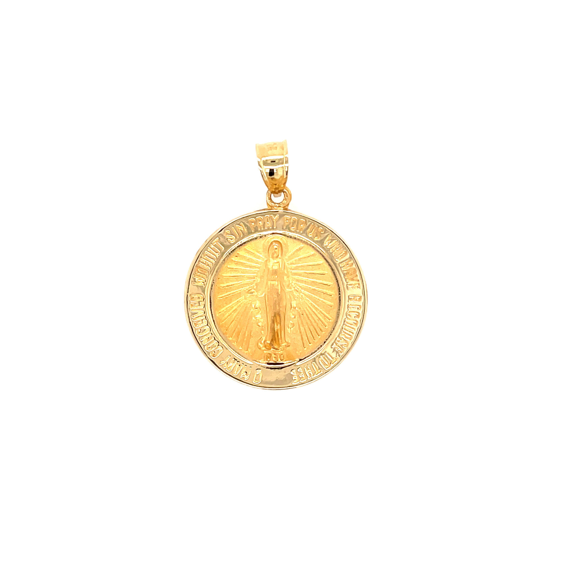77836 14K YELLOW GOLD LARGE MIRACULOUS MEDAL