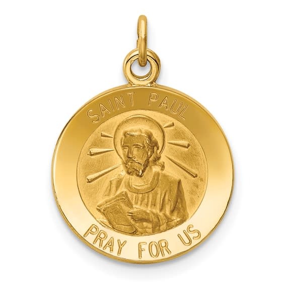 77083 14K YELLOW GOLD SAINT PAUL MEDAL