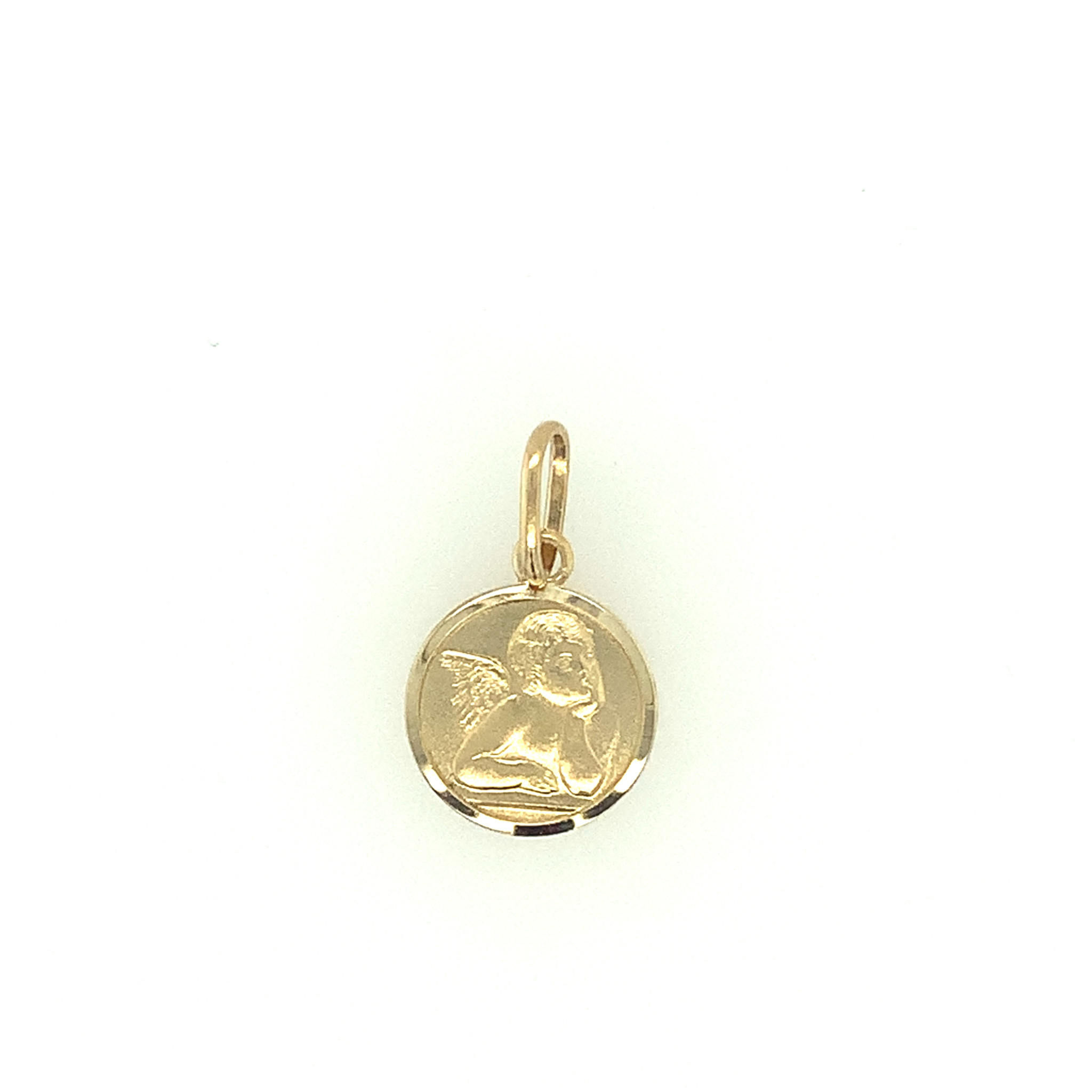 77020 14K YELLOW GOLD CHERUB CHARM 12MM