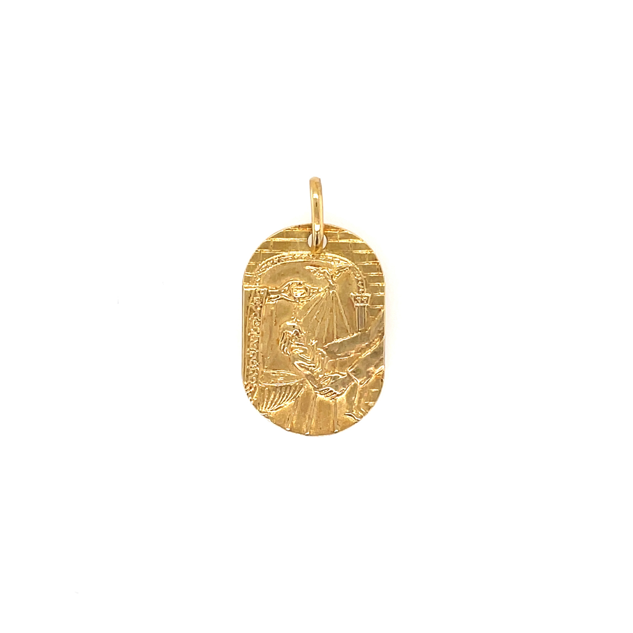 77127 14K YELLOW GOLD OVAL BAPTISM MEDAL