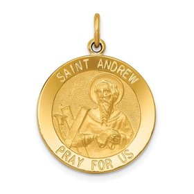 77122 14K YELLOW GOLD SAINT ANDREW MEDAL