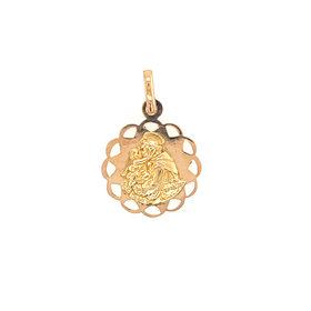 77792 14K YELLOW GOLD SCALLOPED EDGE SAINT ANTHONY MEDAL