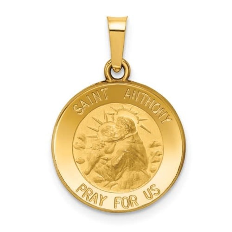 77690 14K YELLOW GOLD SAINT ANTHONY MEDAL