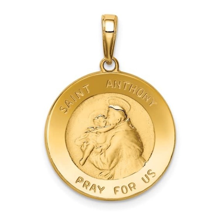 70806 14K YELLOW GOLD SAINT ANTHONY SOLID MEDAL