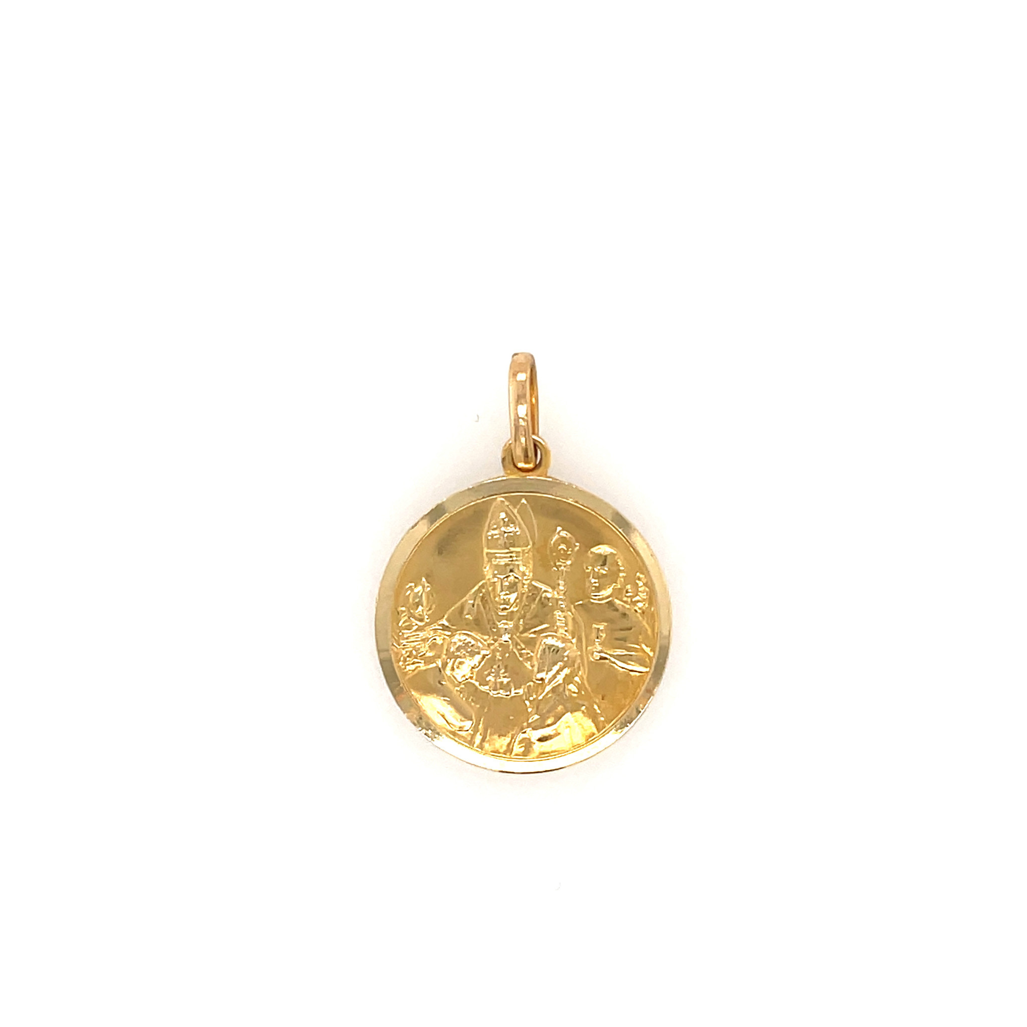 77185 14K YELLOW GOLD SAINT POPE JOHN PAUL II MEDAL 20MM